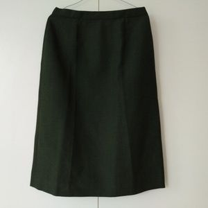 Vintage 60s Skirt Dark Green Retro 28" Waist Handmade Petite Tailored